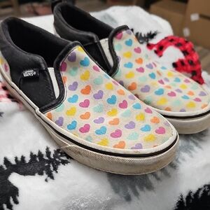Vans Kids Heart Pattern Slip-On Shoes - Multicolor Size 2